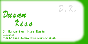 dusan kiss business card
